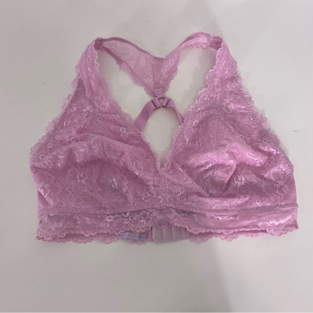 Savage X Fenty Light Pink Lace Unlined Bralette Bra size 2X